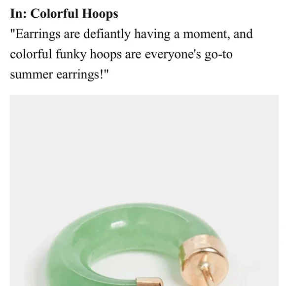 Anthropologie Glass Hoop Earrings in Yellow ! NWT Sold Out on Anthro!! 💖… - Picture 5 of 11